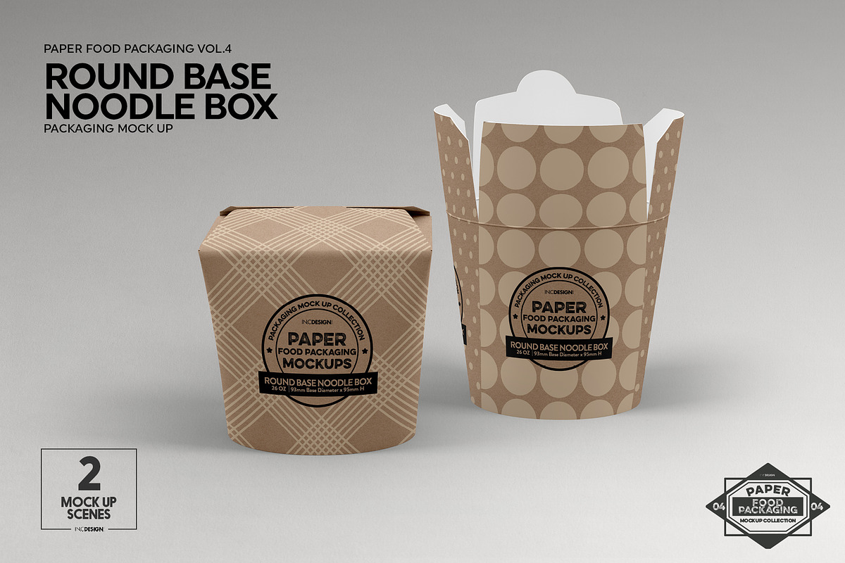 Round Base Noodle Box Mockup, a Packaging Mockup by INCDesign (Photo 7 of 9)