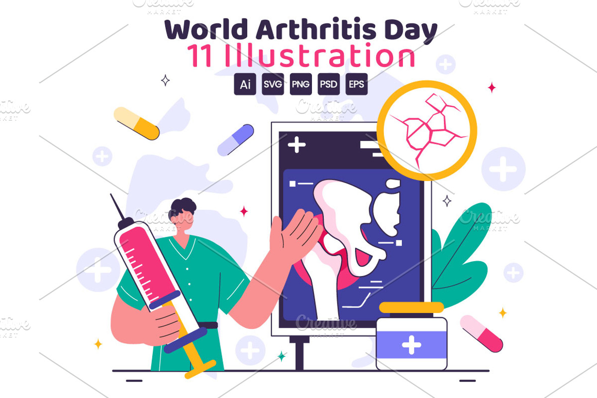 11 World Arthritis Day Illustration, a Healthcare Illustration by denayunebgt (Photo 1 of 5)