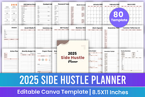 2025 Side Hustle Planner Canva Kdp