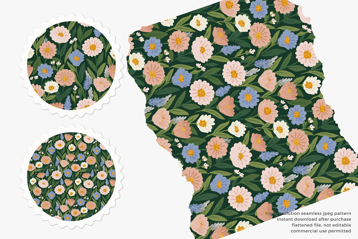 vintage seamless floral pattern set, a Pattern Graphic by Patishop Art (Photo 12 of 14)