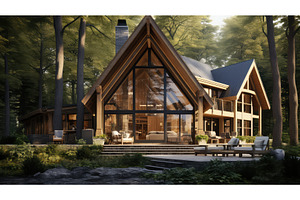 steep site timber frame ai generated, an Architecture Photo by pikepicture
