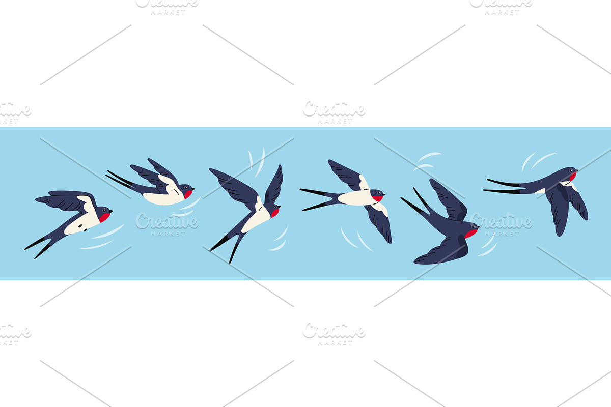 Swallow flying animation. Frame by, an Animal Illustration by YummyBuum