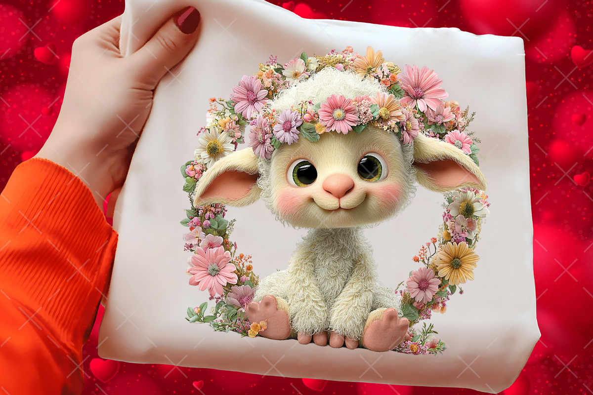 Whimsical Easter Lamb Clipart, an Illustration by Craft Nest (Photo 8 of 9)