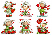 Valentines Quirky Winter Sheep Clipa, an Illustration by Daily.Designs (Thumbnail 5 of 8)