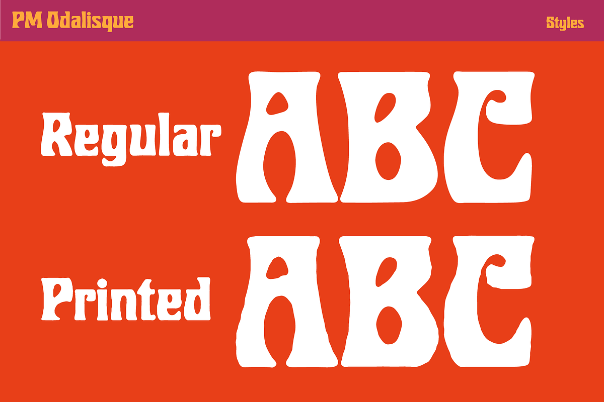 Odalisque Psychedelic Nouveau Font, a Sans Serif Font by Paper Moon Graphic Supply (Photo 3 of 6)