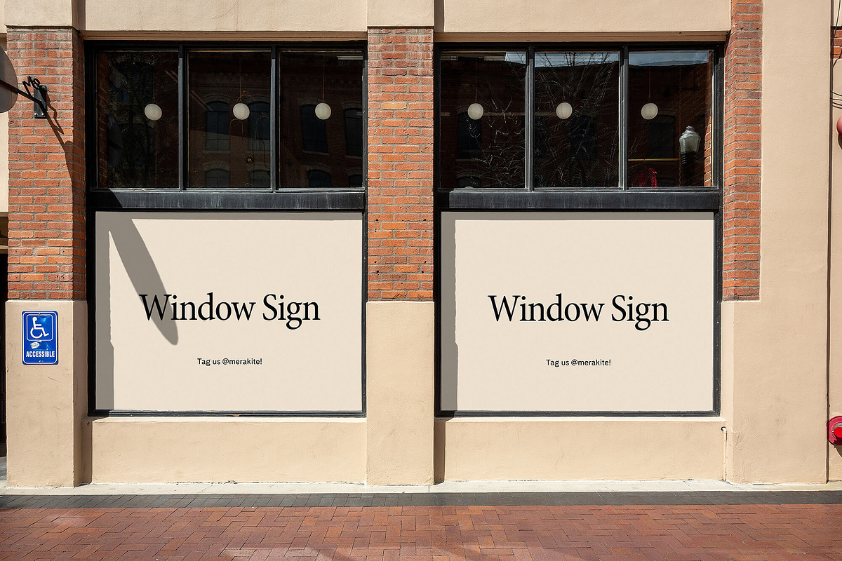 Double Window Poster Sign Mockup, a Templates & Theme by Area Mockups (Photo 1 of 2)
