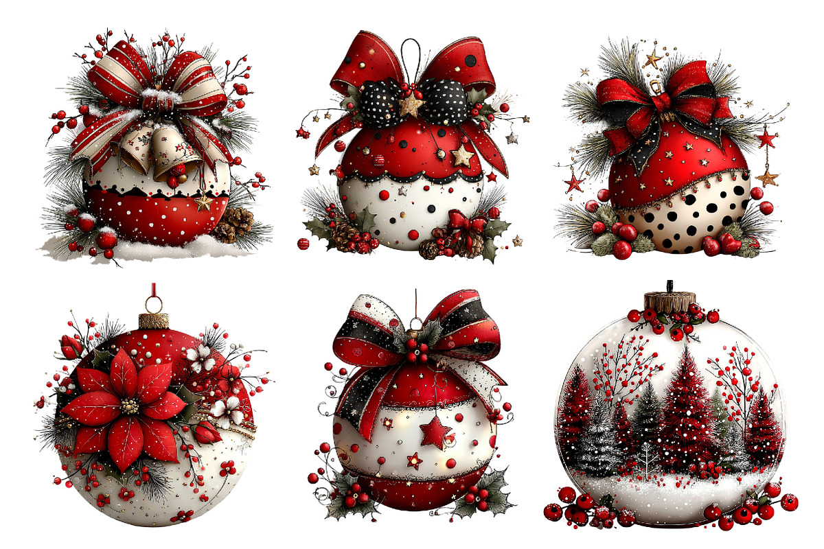 Christmas Whimsical Ornament Clipart, a Seasonal Illustration by Creative Art (Photo 5 of 7)