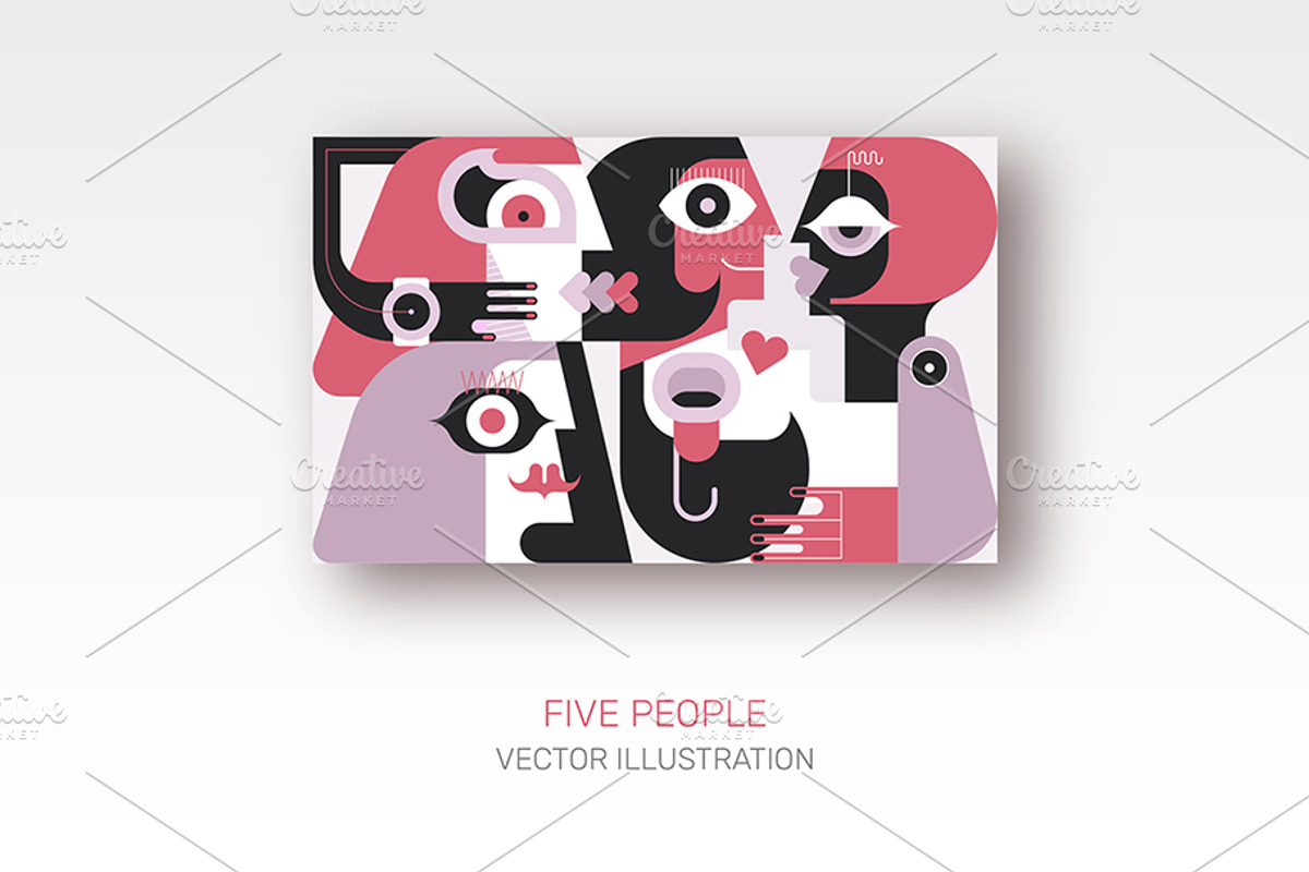 Five People vector illustration, a Person Illustration by danjazzia (Photo 1 of 2)