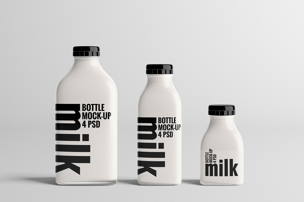 [-33%] Milk Bottle Mock-Up Bundle #1, a Packaging Mockup by AY Mock-Ups (Photo 4 of 17)
