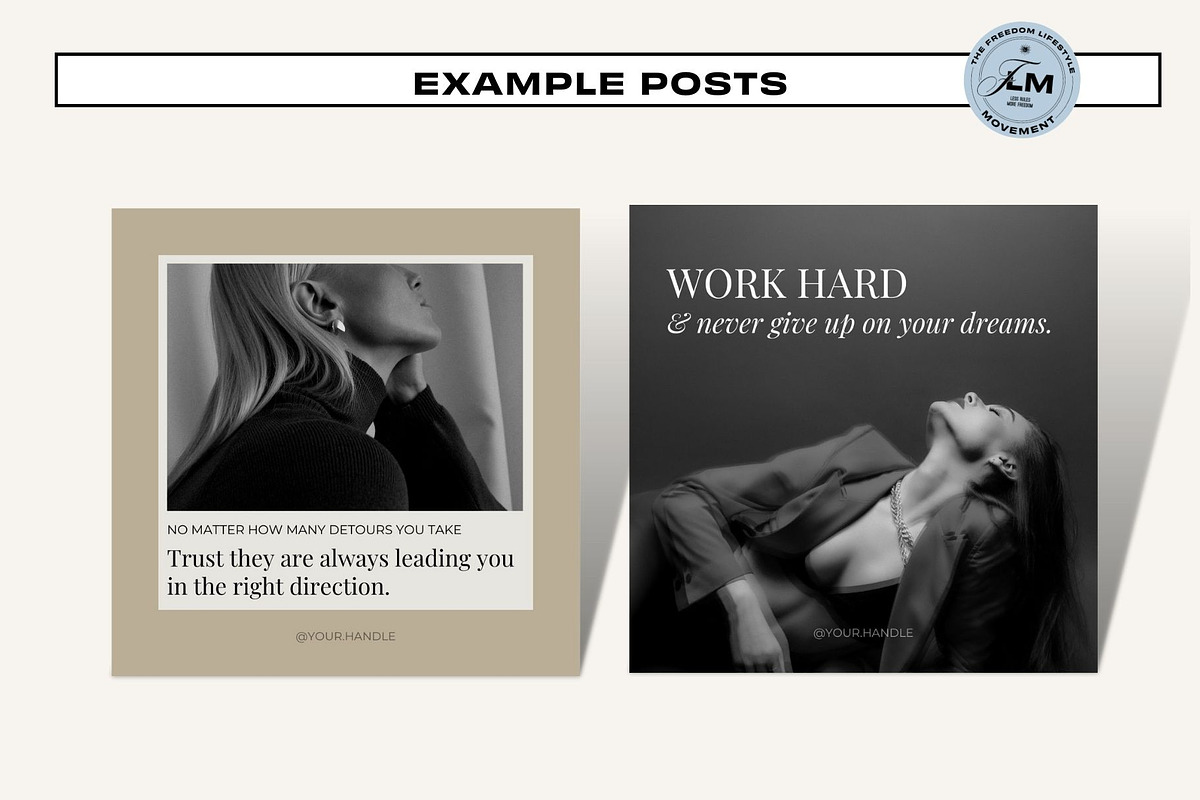 100 Motivational - Noir Luxe, a Social Media Template by Freedom Business Shop (Photo 4 of 9)