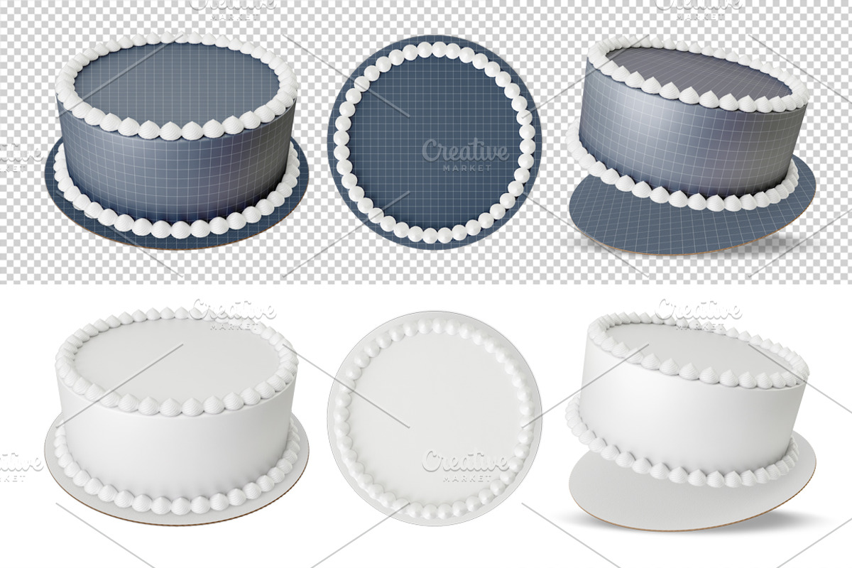 Edible cake Mockup set. PSD mockup., a Product Mockup by NatalyaZelenova (Photo 2 of 6)