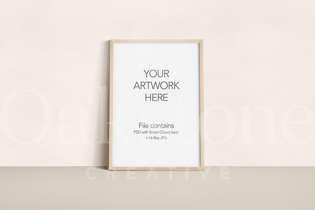 Portrait Wood Frame Leaning Mockup, a Household Mockup by OakstoneCreative (Photo 2 of 5)