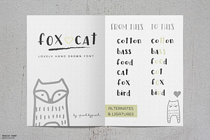 Fox Cat Hand Drawn Font