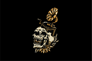 Skull with Gramophone, an Object Illustration by nomlimo.com (Thumbnail 1 of 3)