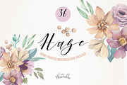 Purple Cream Floral Watercolor, an Illustration by Bloomella (Thumbnail 1 of 5)