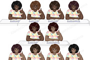 Study Bright Girls Clipart, an Education Illustration by GlamArtZhanna (Thumbnail 6 of 7)