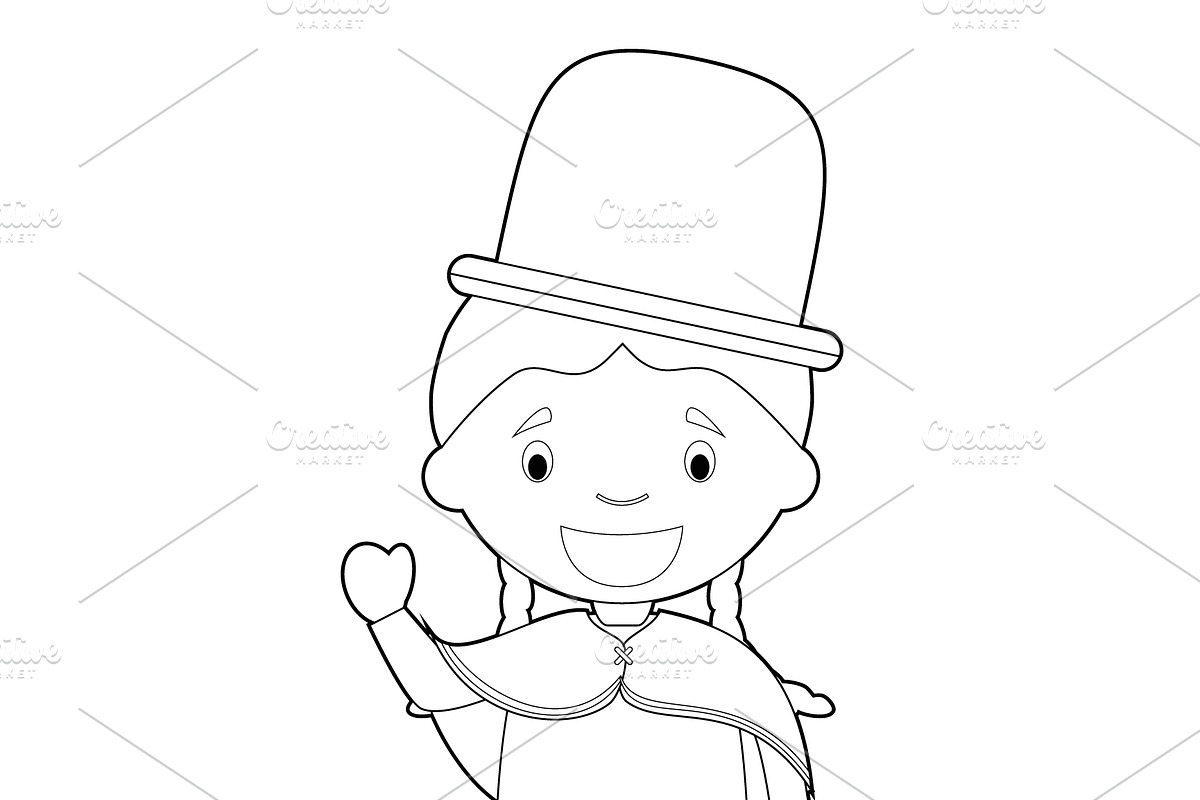 125x Kids of the World for Coloring, an Education Illustration by asantosg (Photo 5 of 23)