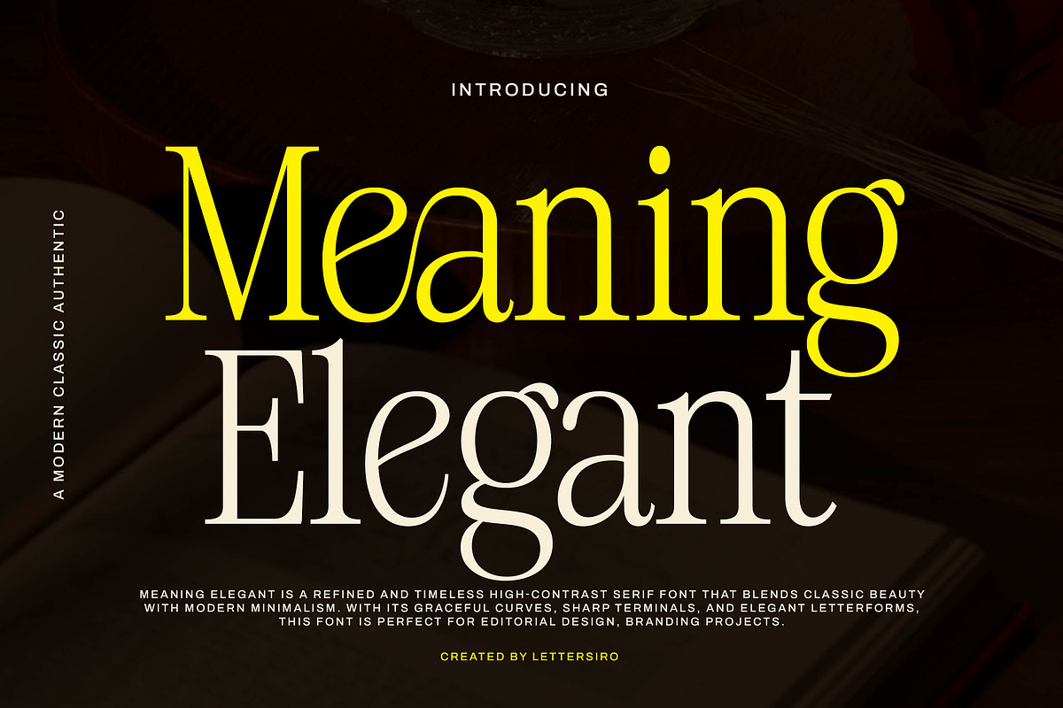 Meaning Elegant - Classic Serif Font, a Serif Font by Lettersiro (Photo 1 of 8)