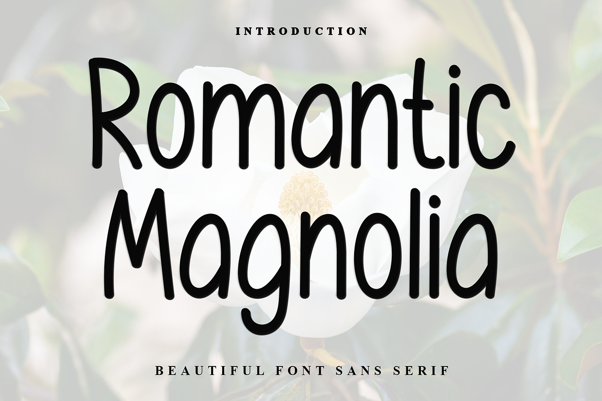 RomanticMagnolia, a Sans Serif Font by FreshTypeINK (Photo 1 of 8)