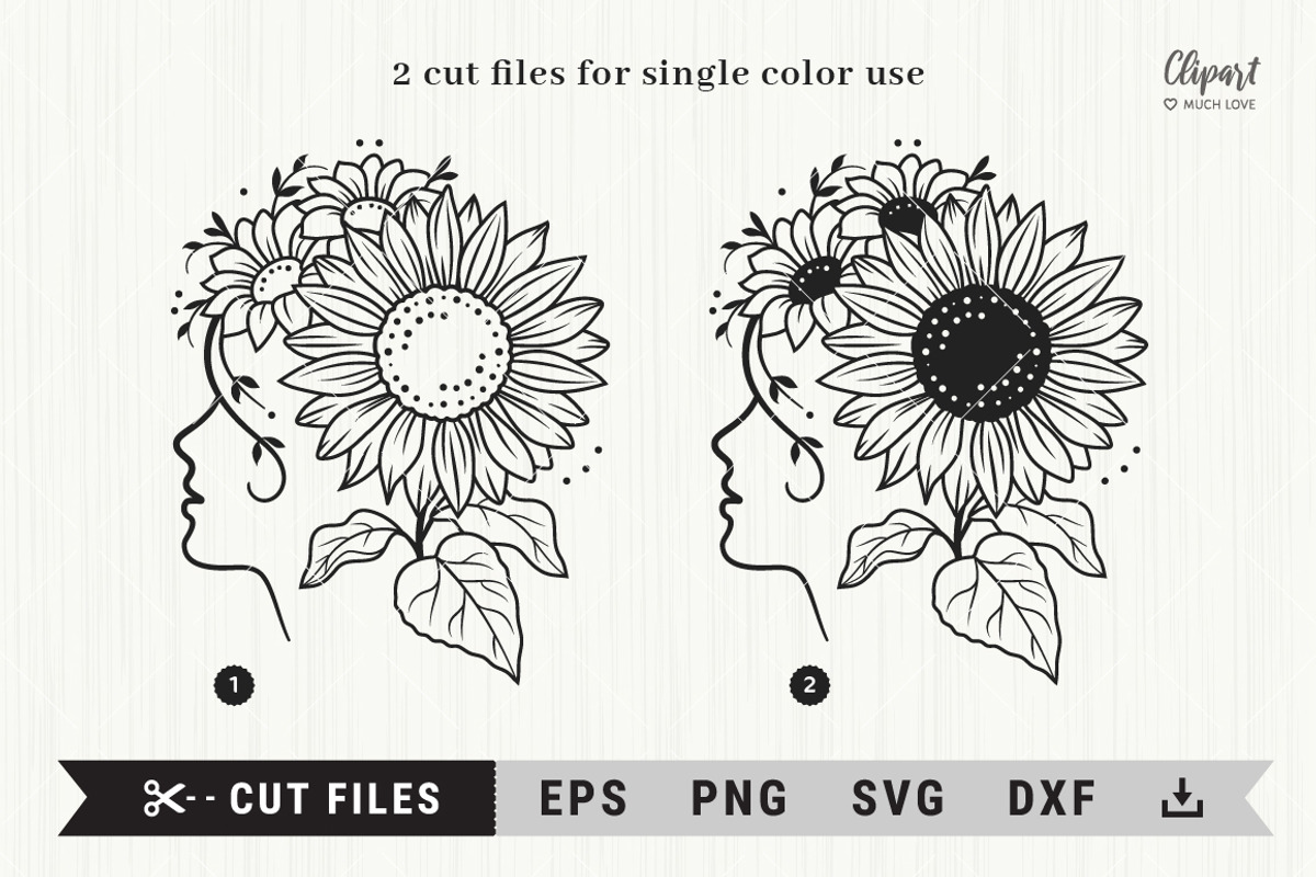 Sunflower SVG, DXF, PNG, Cut file, an Illustration by ClipartMuchLove (Photo 2 of 11)