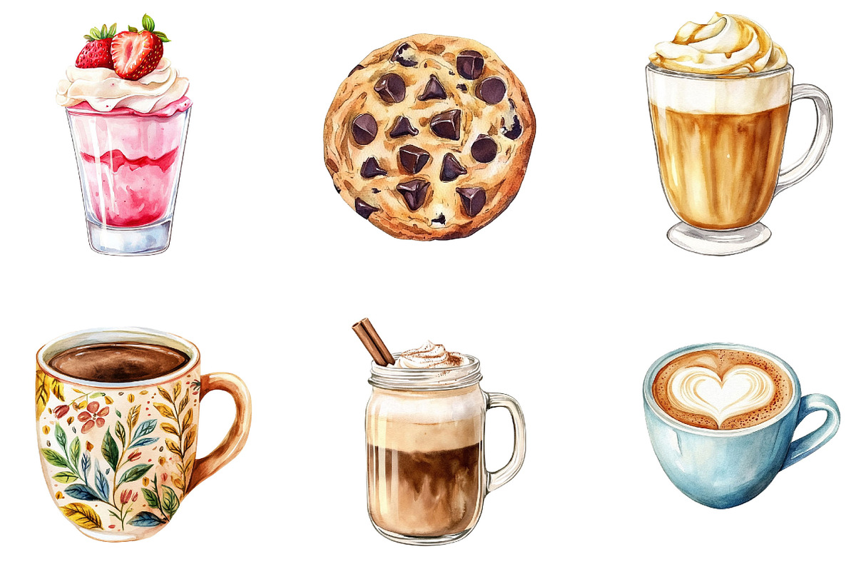 Coffee Hand Drawn Clipart, a Seasonal Illustration by Designking (Photo 3 of 5)