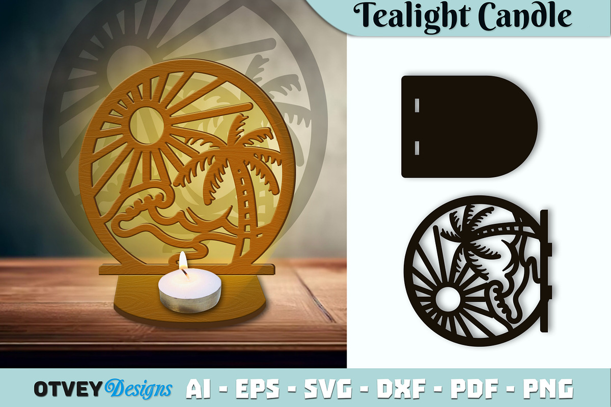 Beach Sunset Tealight Candle Holder, an Object Graphic by OTVEY DESIGN (Photo 2 of 13)
