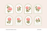 Vintage Peony & Rose Logo Set, an Object Graphic by Artflorara (Thumbnail 4 of 9)