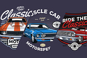 Classic Car Vector Pack, a Transportation Illustration by The BolzStudio (Thumbnail 6 of 13)