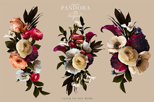 Pandora Moody Floral Clip Art Set