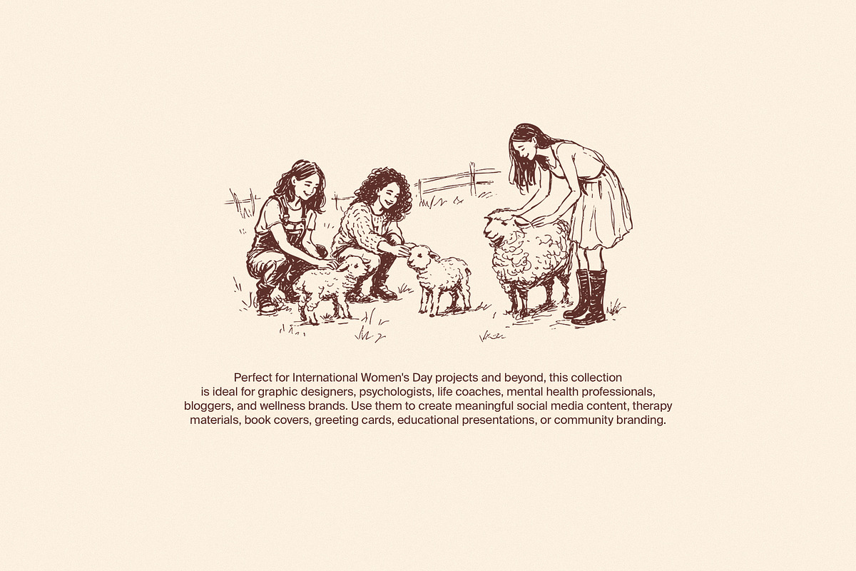 Women's Friendship: Vector Line Art, a Person Illustration by divanovskaya_nv (Photo 12 of 15)