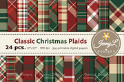 Christmas Plaids Digital Papers, a Pattern Graphic by JennyL Designs (Thumbnail 1 of 7)