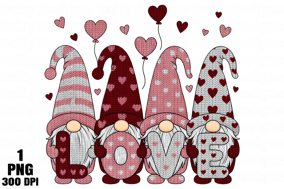 Valentine’s Day Love Gnome PNG, an Illustration by Daily.Designs (Photo 1 of 3)