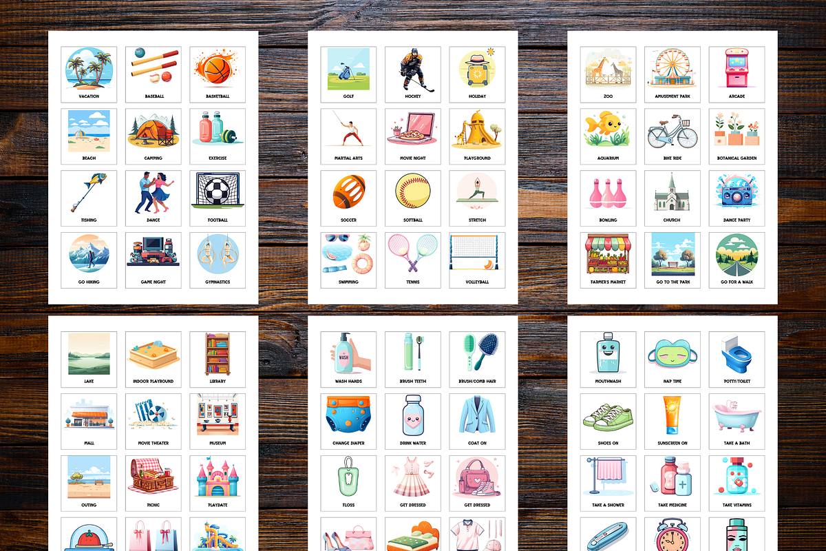 Editable Kids Daily Routine Cards, a Card Template by LA Design (Photo 4 of 12)