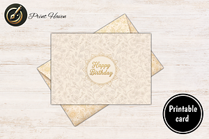 Birthday Card & A7 Envelope Printabl, a Card Template by Print Haven
