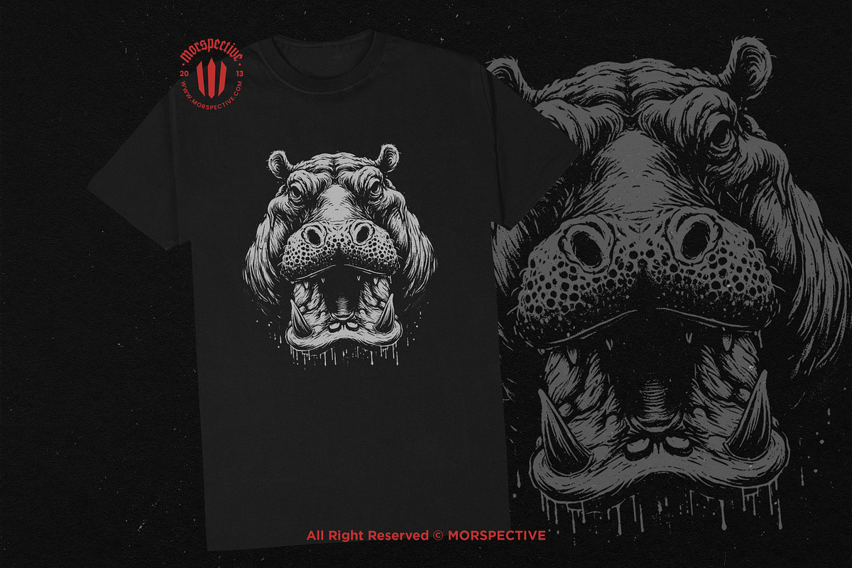 10 Bundle Dark Art Hippopotamus, an Illustration by Morspective (Photo 2 of 7)