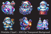 Iridescent Christmas Santa Clipart, an Illustration by RobertsArt (Thumbnail 6 of 7)