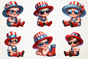 4th Of July Cute Baby Boy Clipart, a Person Illustration by RobertsArt (Thumbnail 2 of 7)