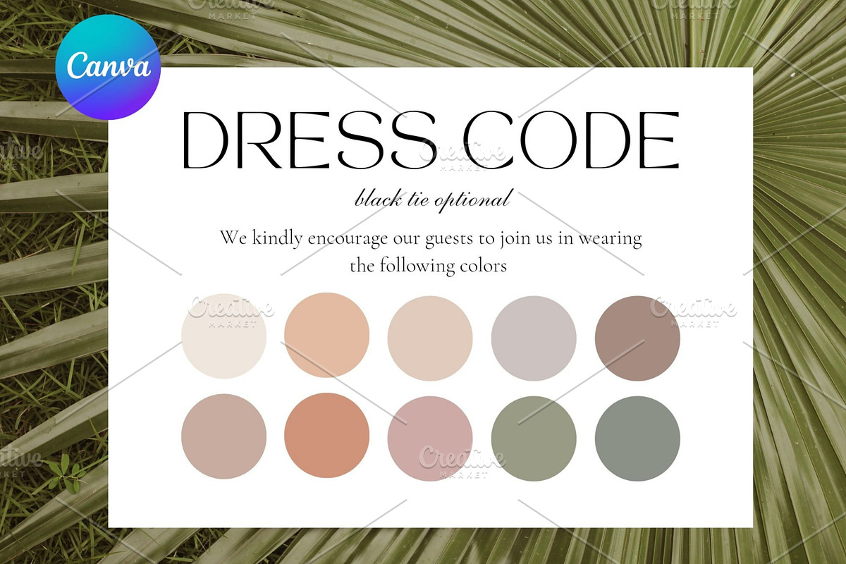 Guest dress code card, Party attire