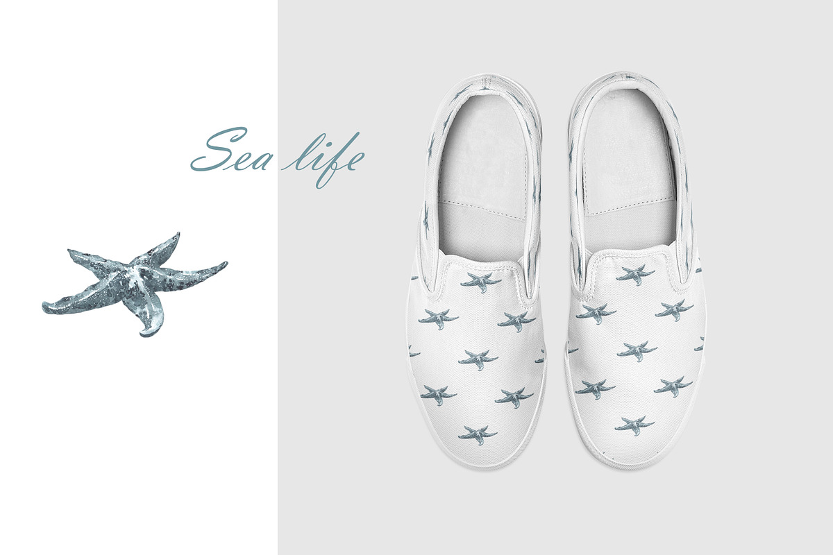 Sea life watercolor set. Nautical., an Illustration by SabinaWatercolorArt (Photo 12 of 13)