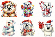 Christmas Polar Bear Clipart, an Illustration by OK Design (Thumbnail 3 of 5)