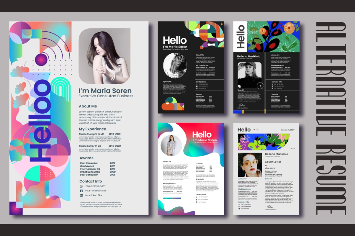 5 Alternative Resume / CV Template, a Resume Template by MaikoHatta