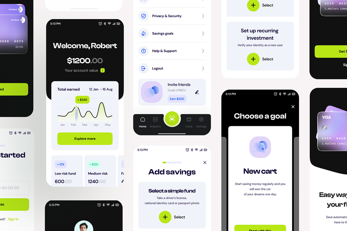 Finance Saving Mobile App UI Kit, an App Template by DesignsLab (Photo 3 of 3)