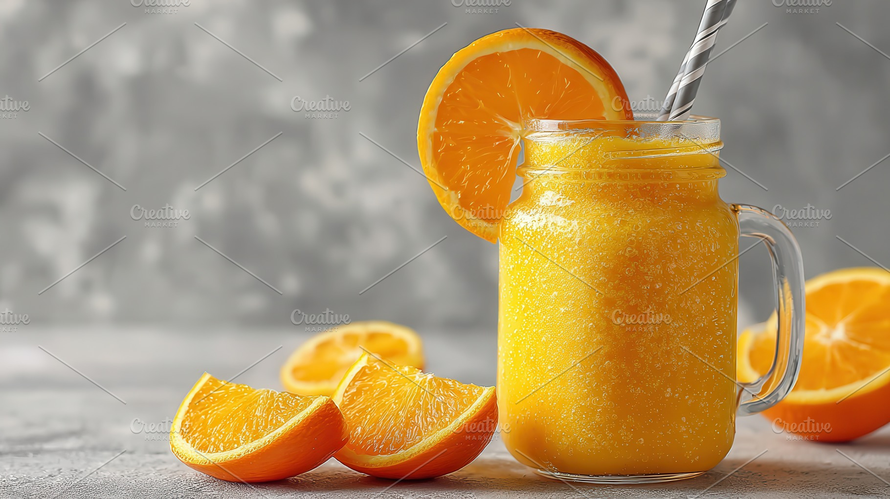 Refreshing Orange Smoothie in Mason, a Photo by Pixeness Studio