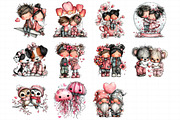 Whimsical Valentine Couple Clipart, an Illustration by Daily.Designs (Thumbnail 3 of 5)