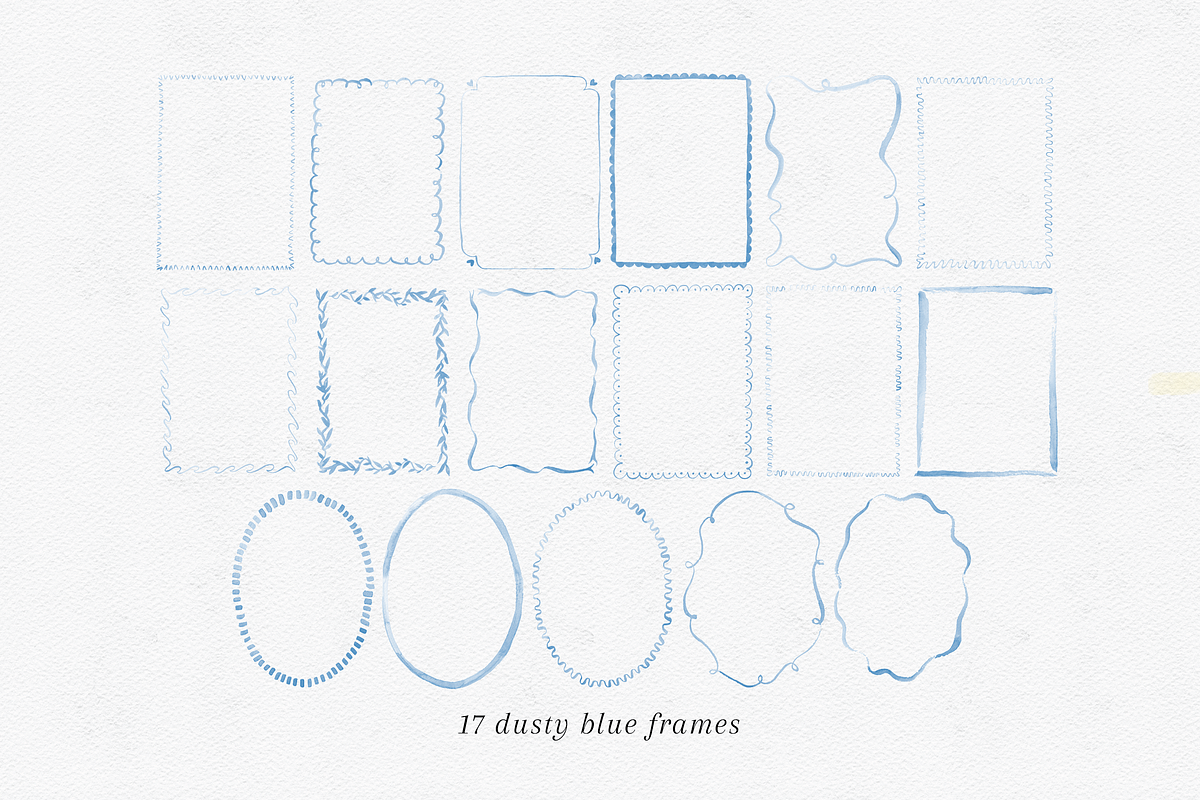 17 Cute Watercolor Frames + Borders, an Object Graphic by Design by Laney (Photo 9 of 11)