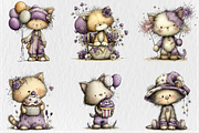 Whimsical 4th of July Cats Clipart, a Seasonal Illustration by Rose Art (Thumbnail 3 of 5)