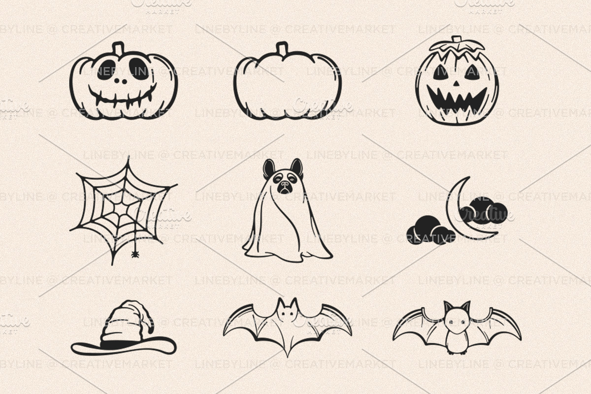 Halloween Vector Icon Set, a Seasonal Illustration by LineByLine (Photo 1 of 2)