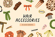 Hair accessories for girls set, a Decorative Illustration by Good Studio (Thumbnail 1 of 3)
