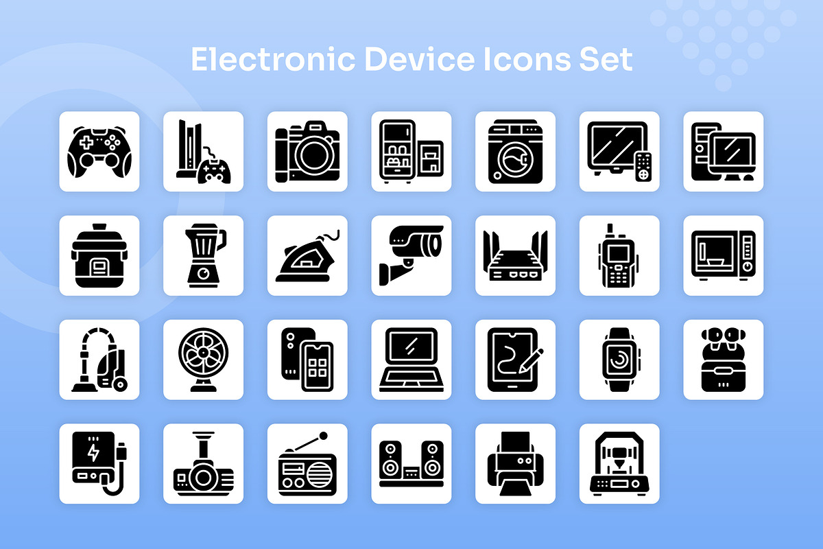 Electronic Device Icons Set - Glyph, a Solid Icon by Kmg Design (Photo 2 of 2)