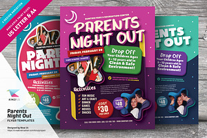Parents Night Out Flyer Templates, a Flyer Template by kinzi21